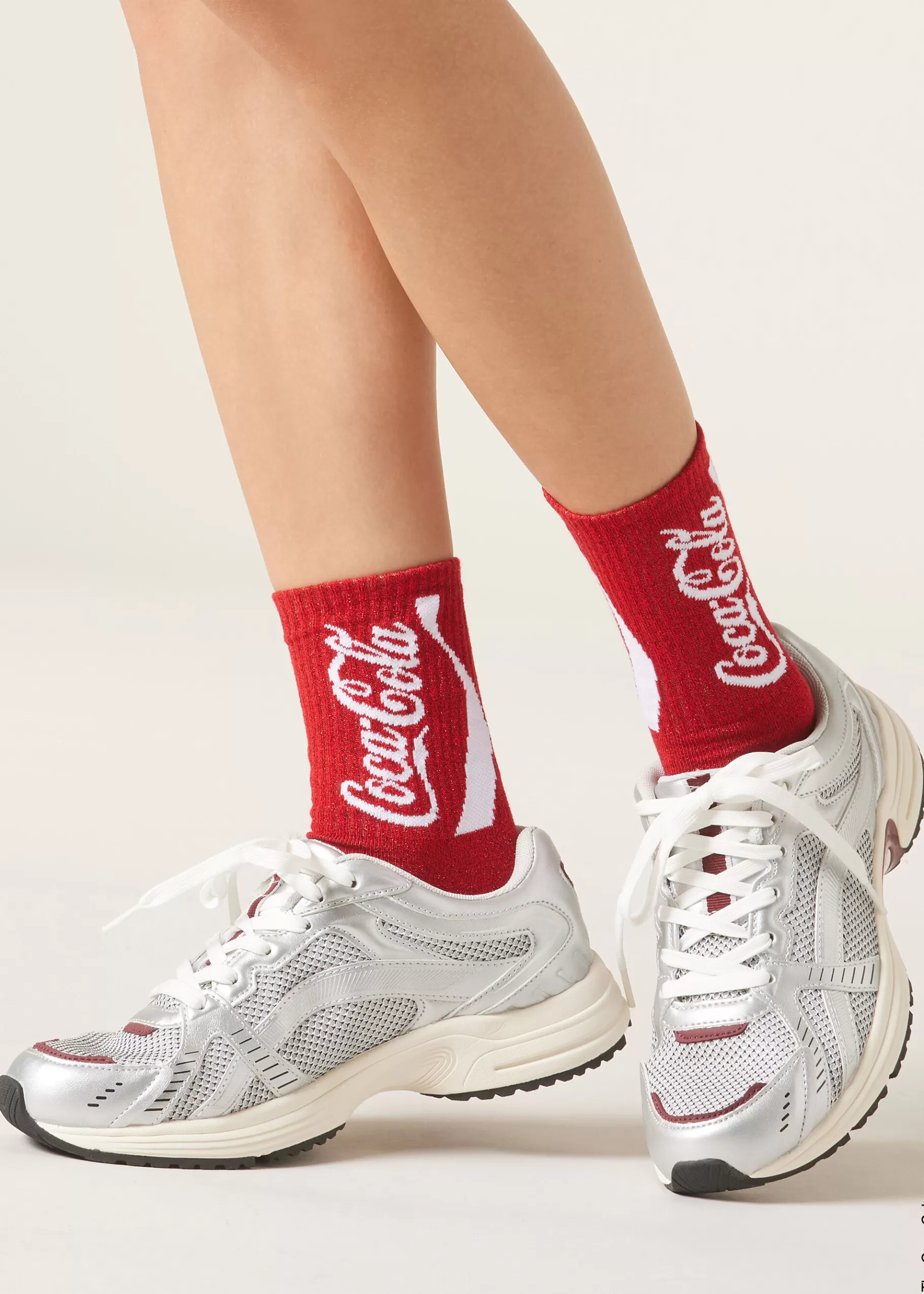 Best Sale Calzini Rosso Coca Cola Donna Calze Corte