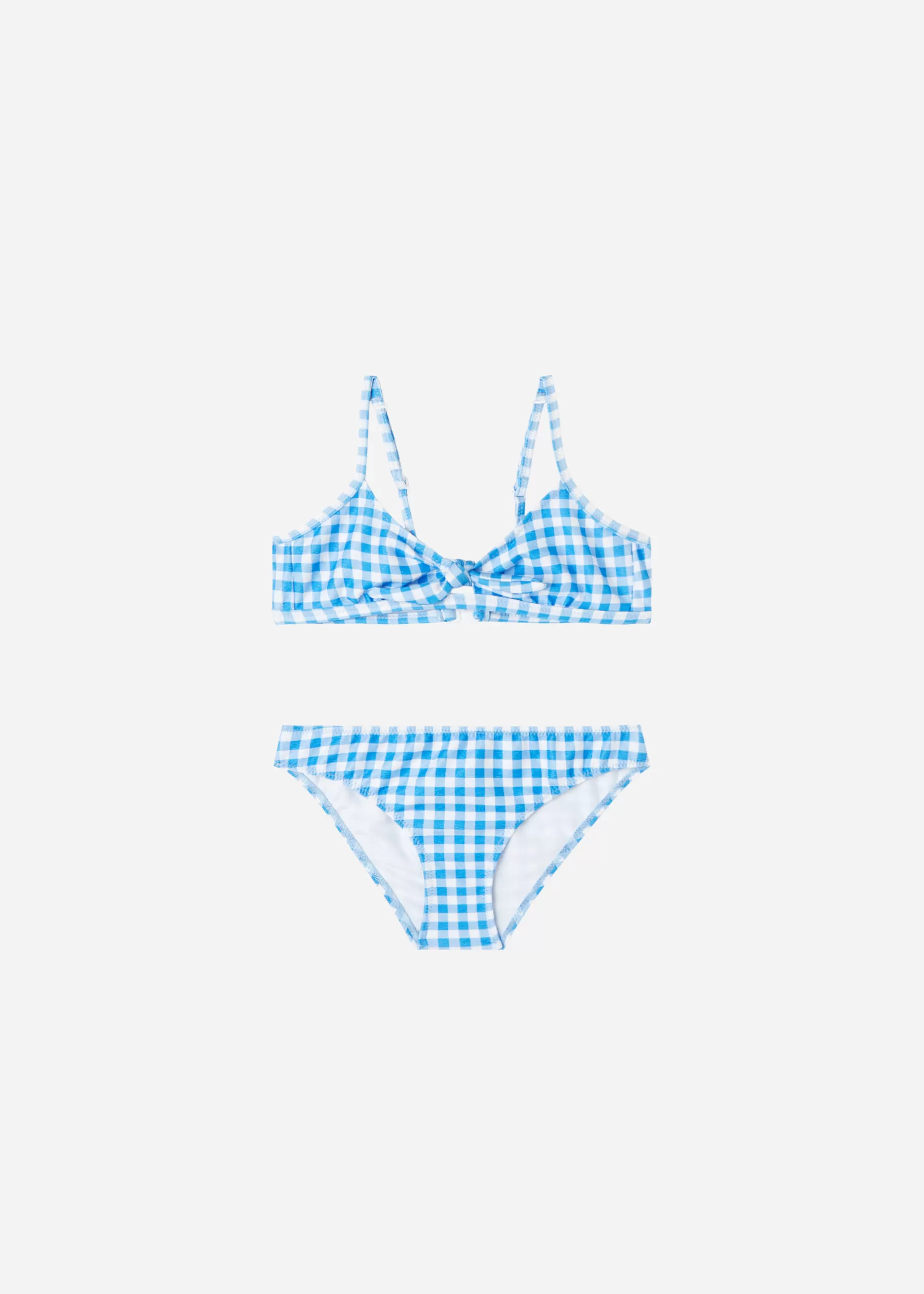 Fashion Costumi Due Pezzi Bambina Vichy Delicate Blue Costumi E Bikini