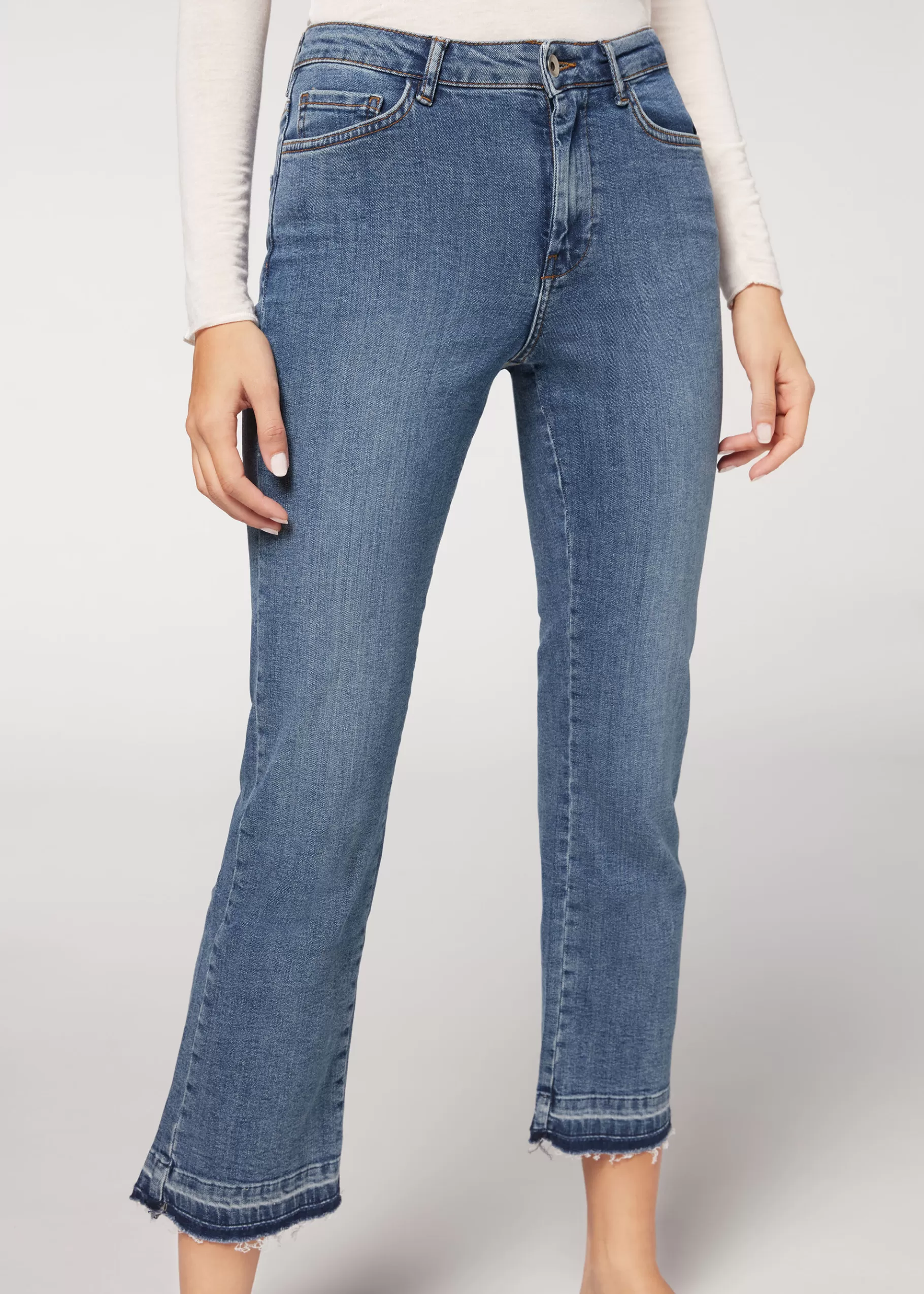 Cheap Jeans Cropped Flare Donna Jeans | Pantaloni