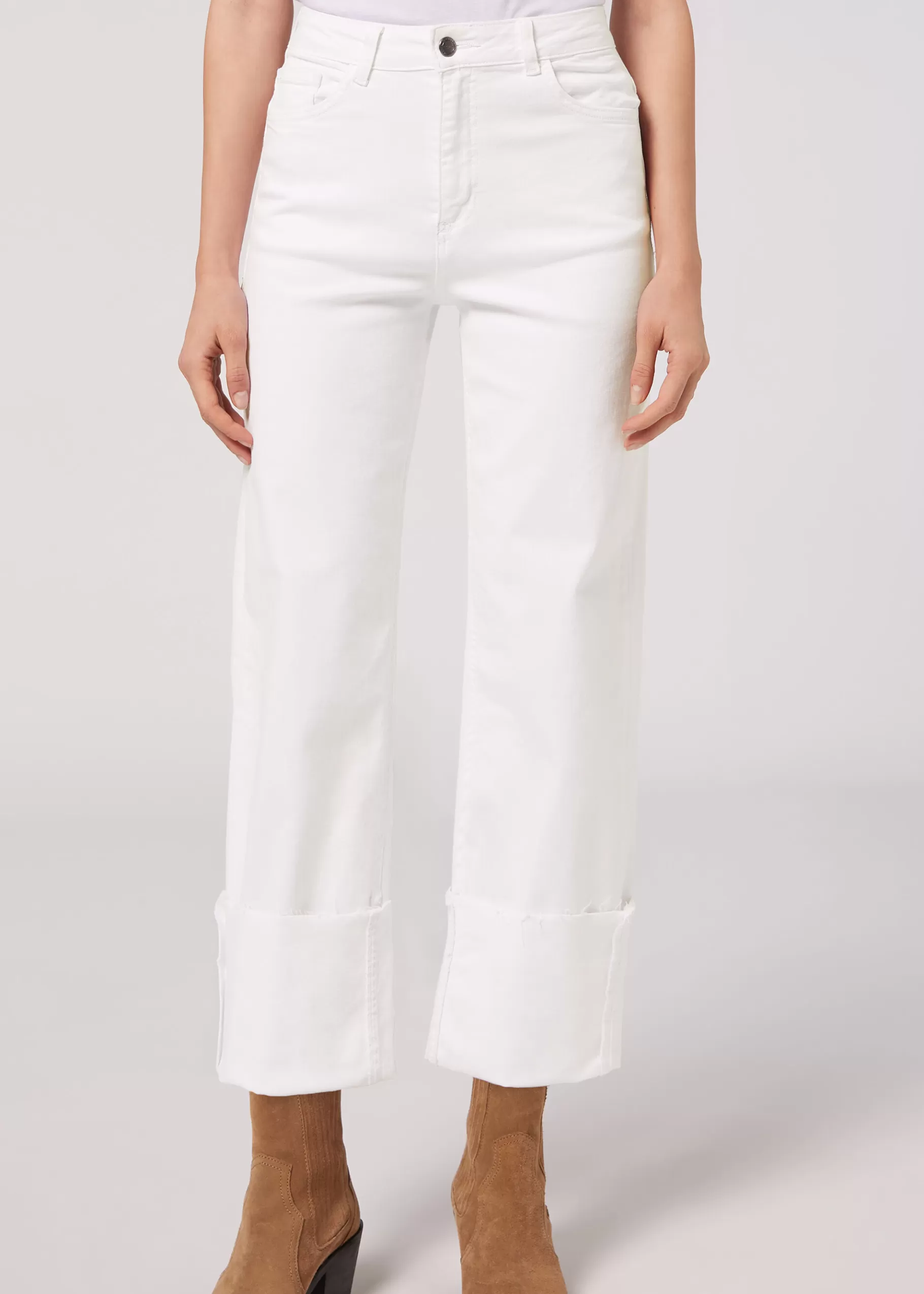 Flash Sale Jeans Culotte Con Risvolto Donna Jeans | Pantaloni