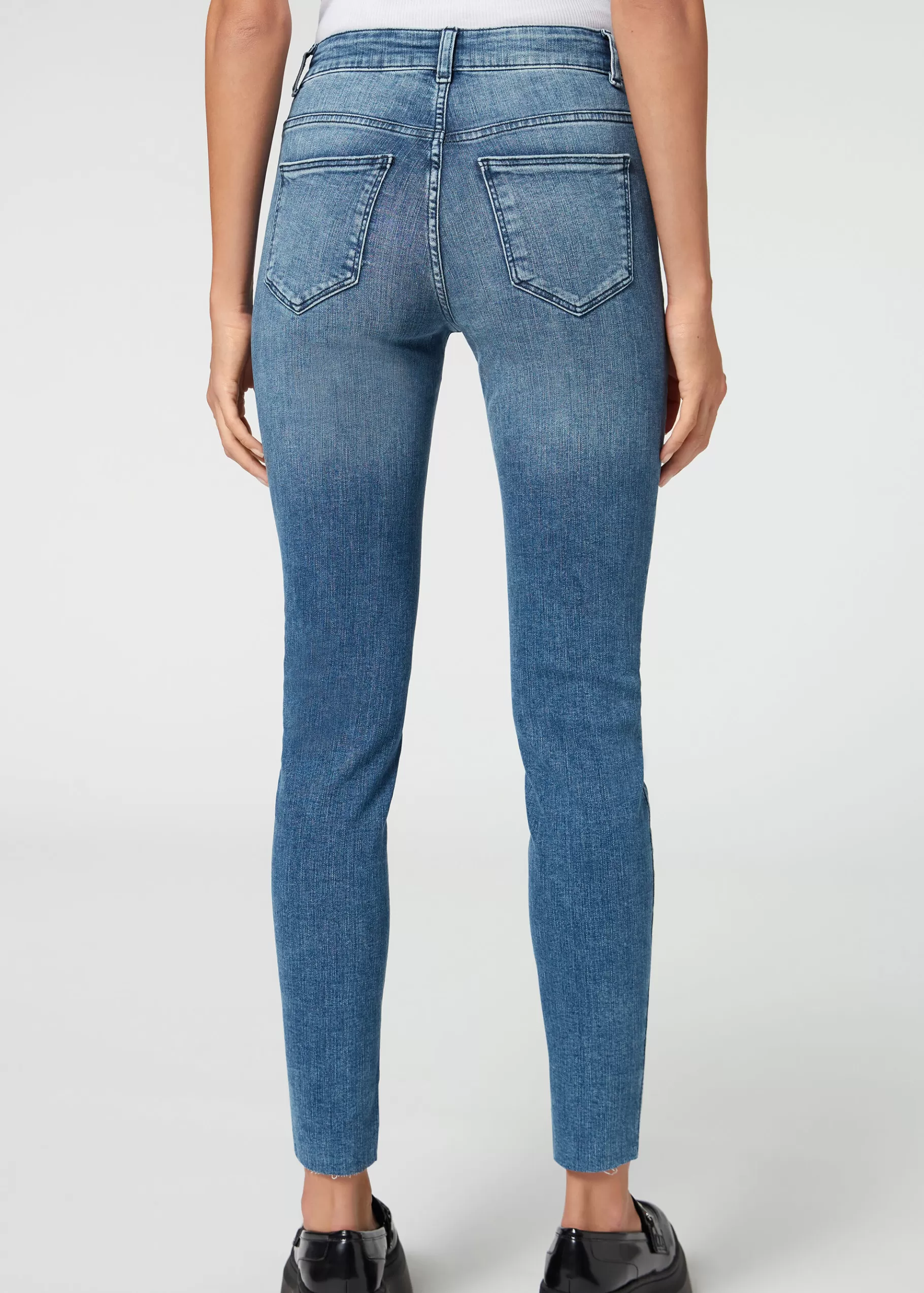 Cheap Jeans Super Skinny Con Bottoni Donna Jeans