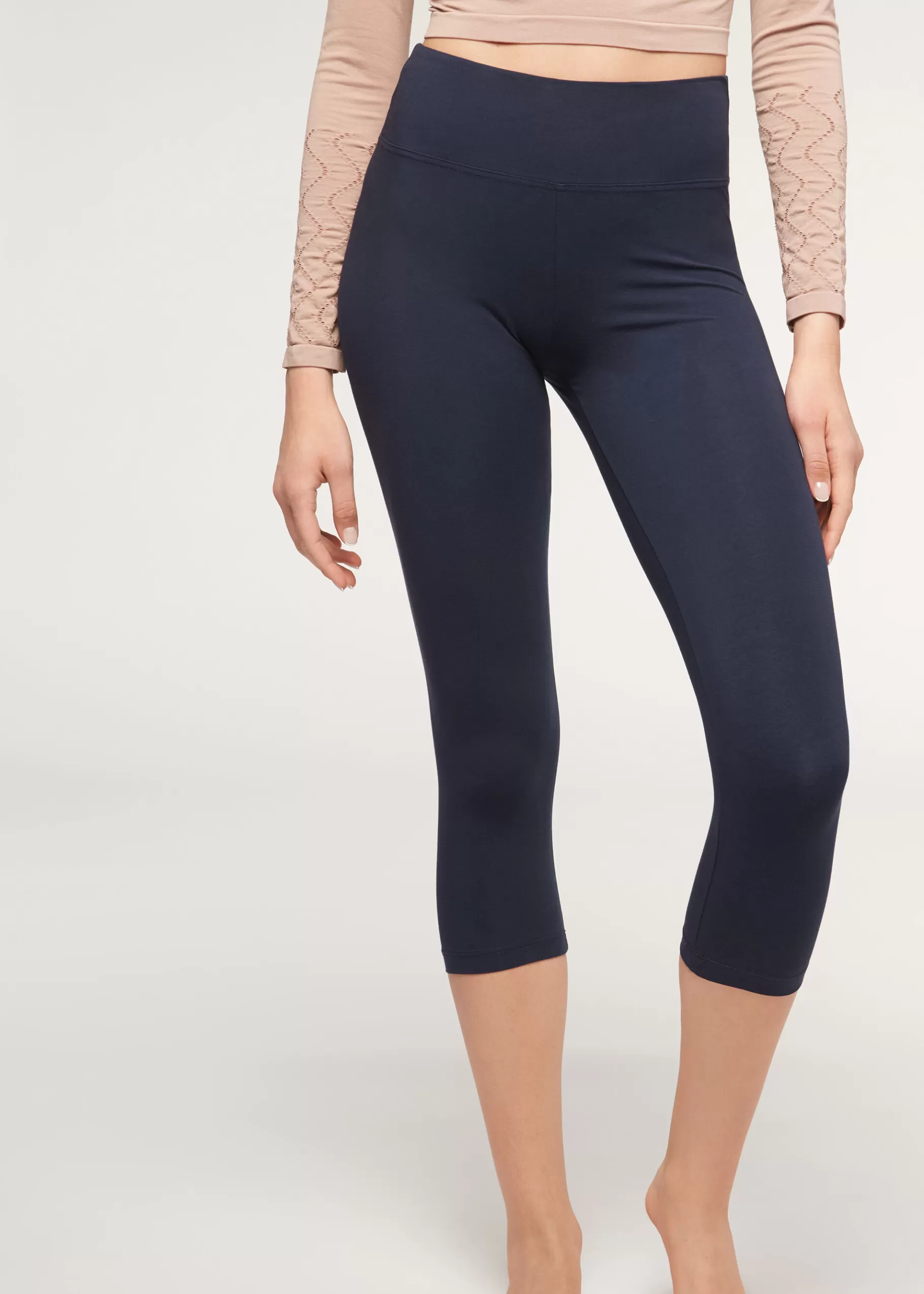 Outlet Leggings Capri In Cotone Supima Donna Leggings