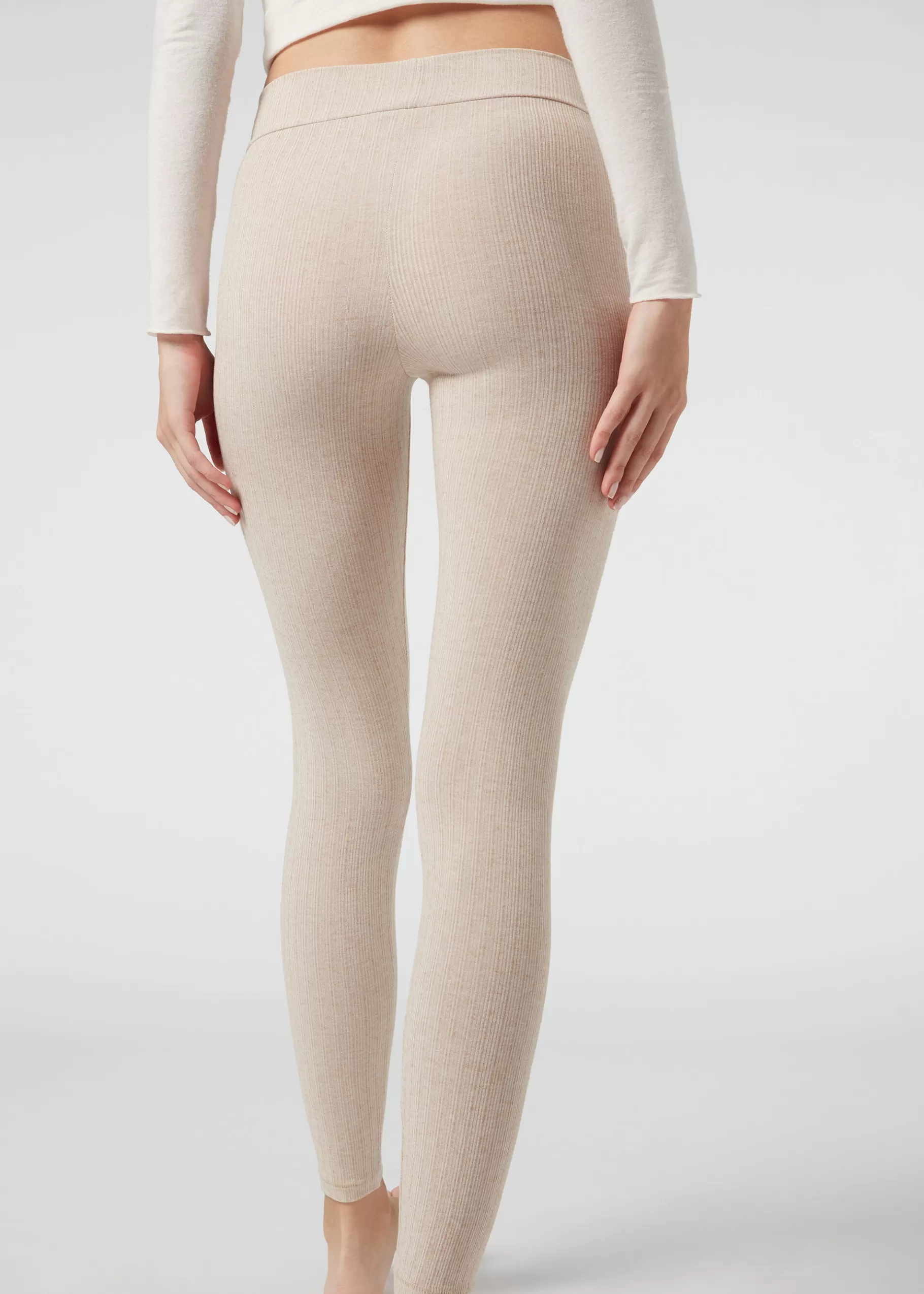 Cheap Leggings Con Cashmere A Coste Donna Leggings