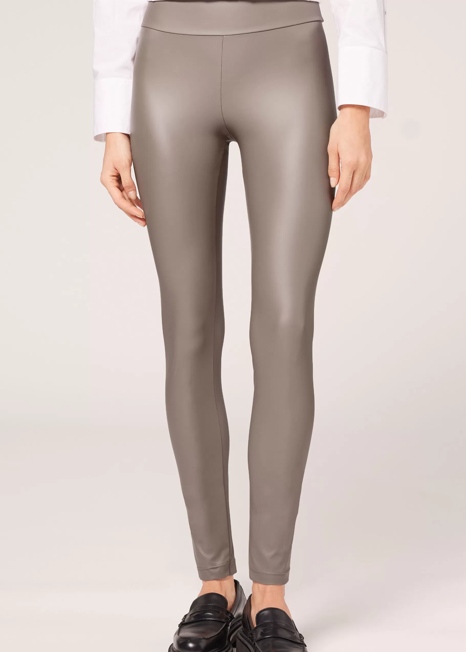 New Leggings Effetto Pelle Donna Pantaloni | Leggings