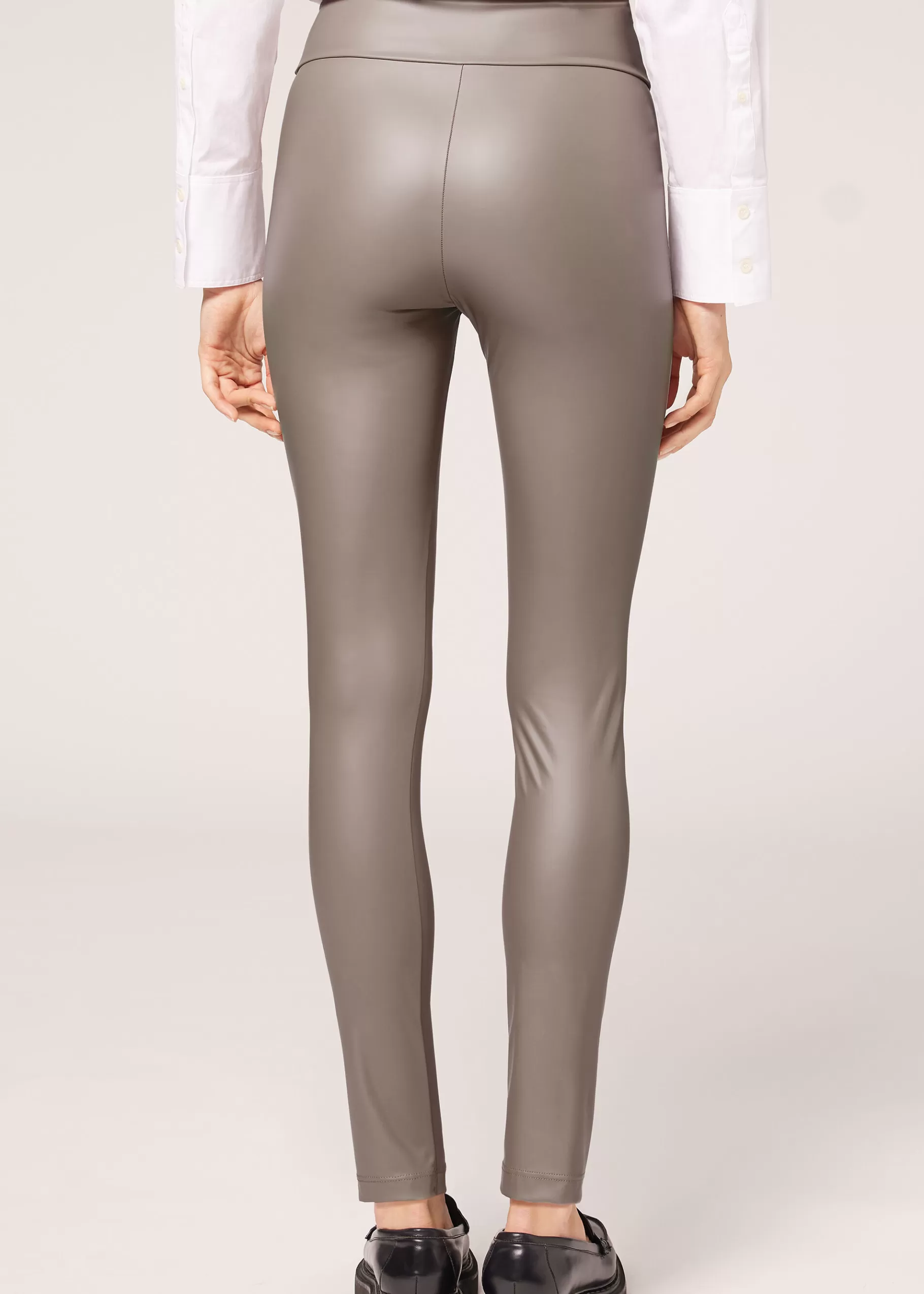 New Leggings Effetto Pelle Donna Pantaloni | Leggings