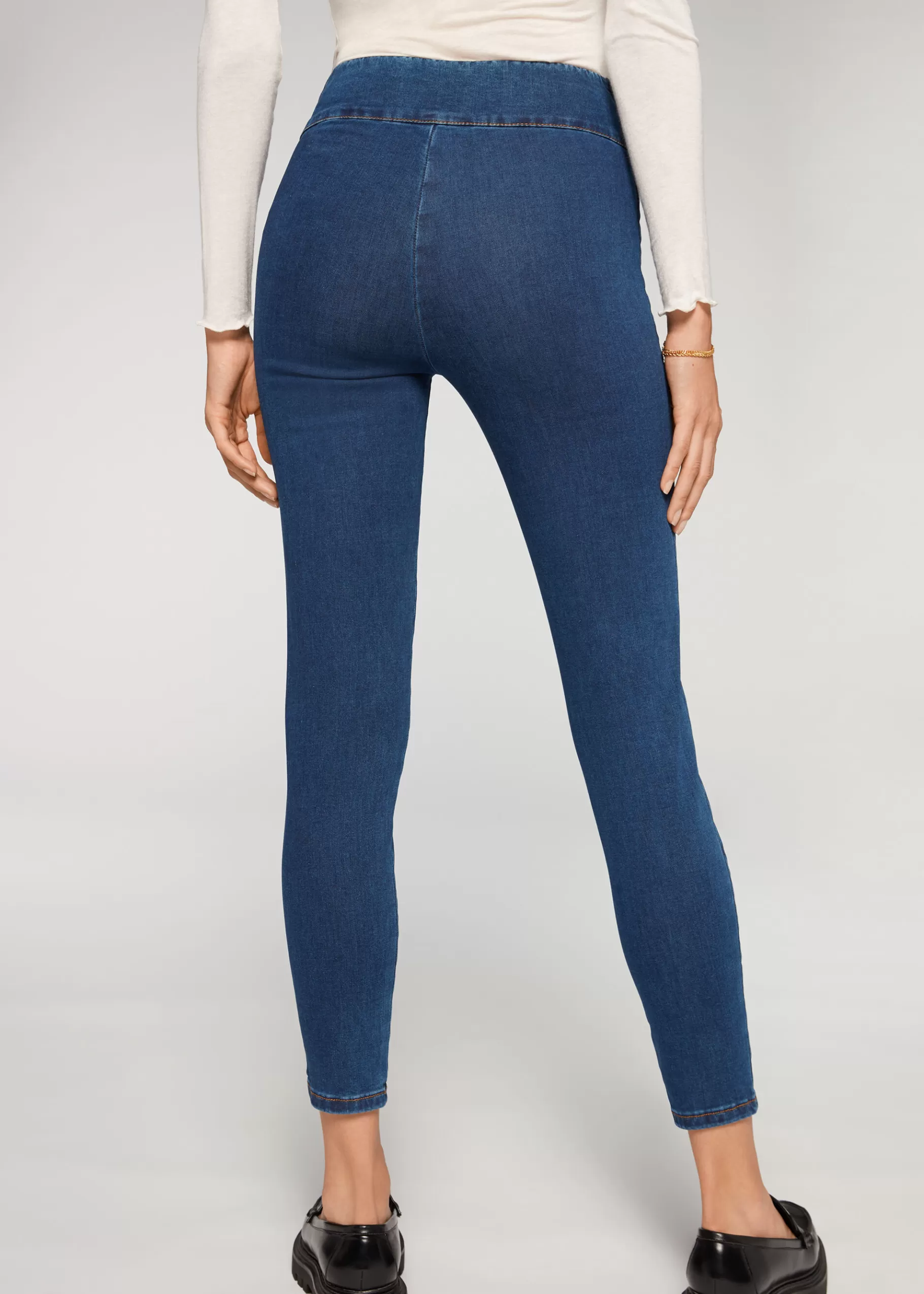 Discount Leggings In Denim Skinny A Vita Alta Donna Jeans | Leggings