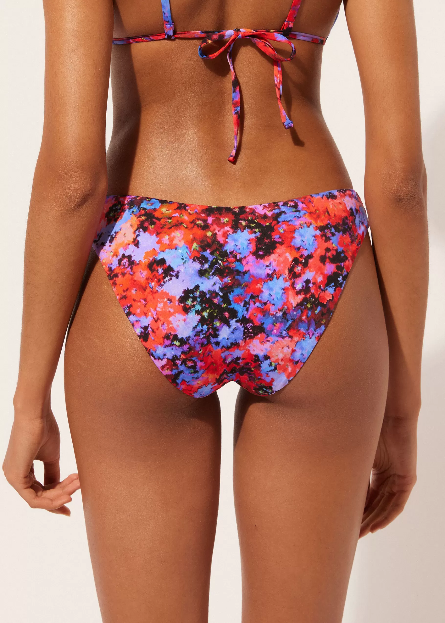 Outlet Slip Costume Blurred Flowers Donna Bikini | Slip Bikini