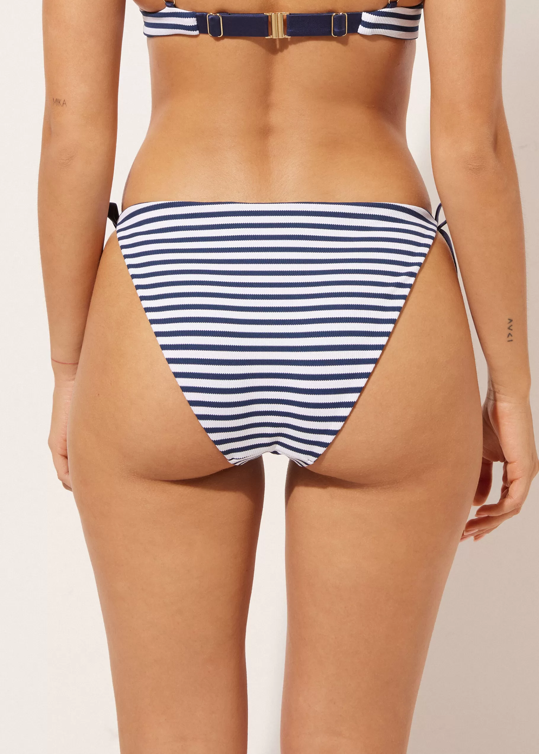 Cheap Slip Lacci Costume Nautical Stripes Donna Slip Bikini