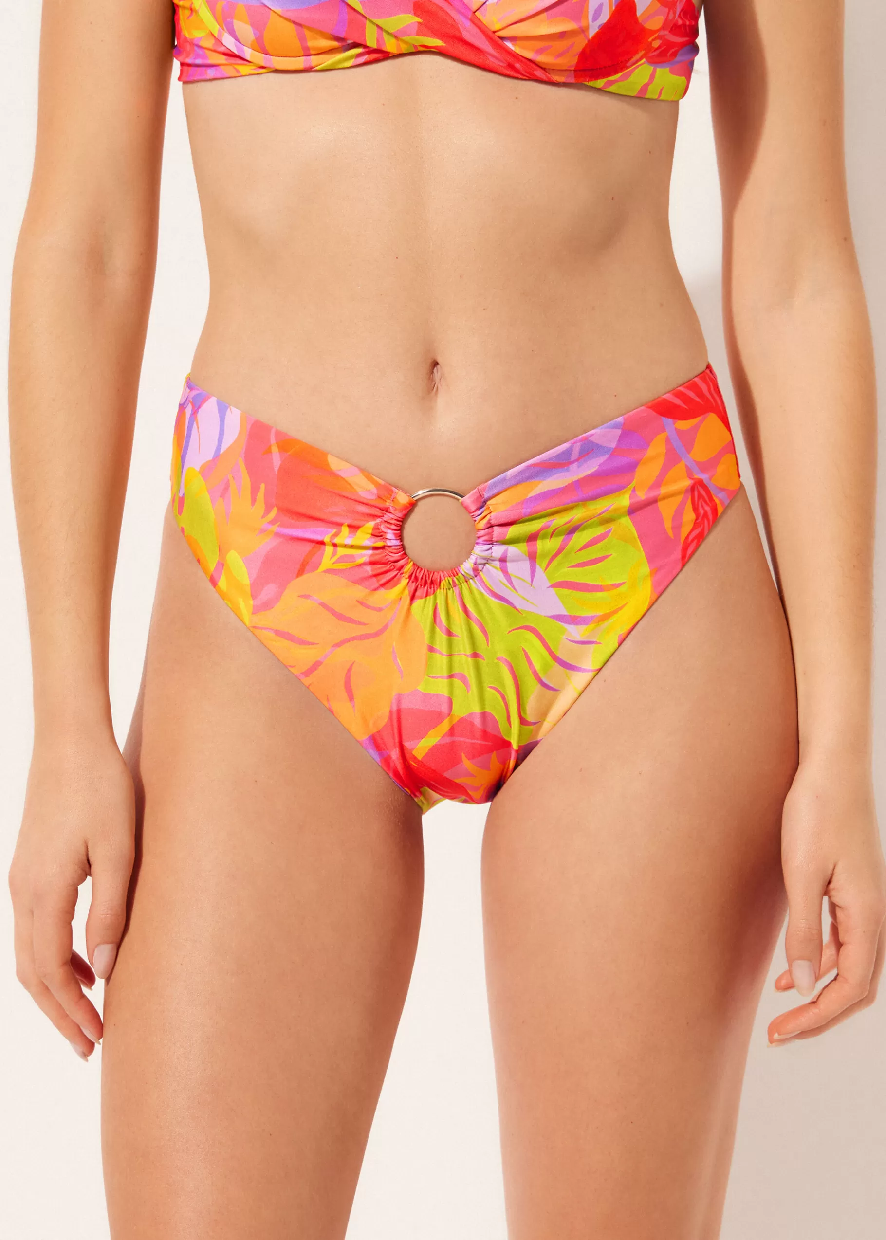 Online Slip Vita Alta Costume Tropical Pop Donna Bikini | Slip Bikini